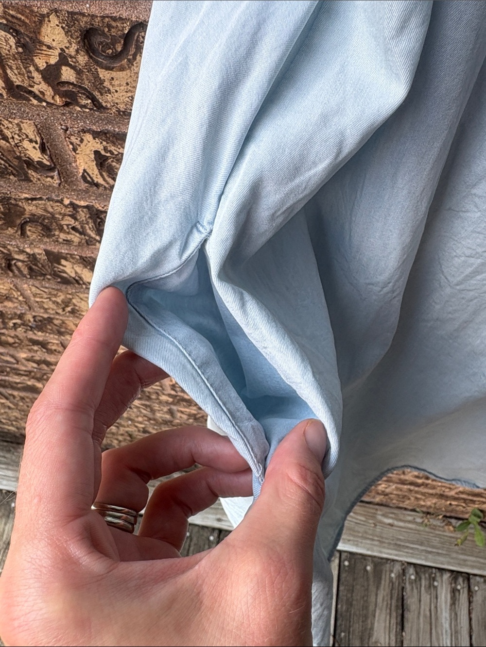 Philosophy 100% Tencel Light Blue Off-the-Shoulder Ruffle Dress, M - Picture 4 of 6